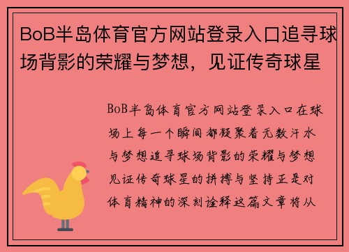BoB半岛体育官方网站登录入口追寻球场背影的荣耀与梦想，见证传奇球星的拼搏与坚持 - 副本